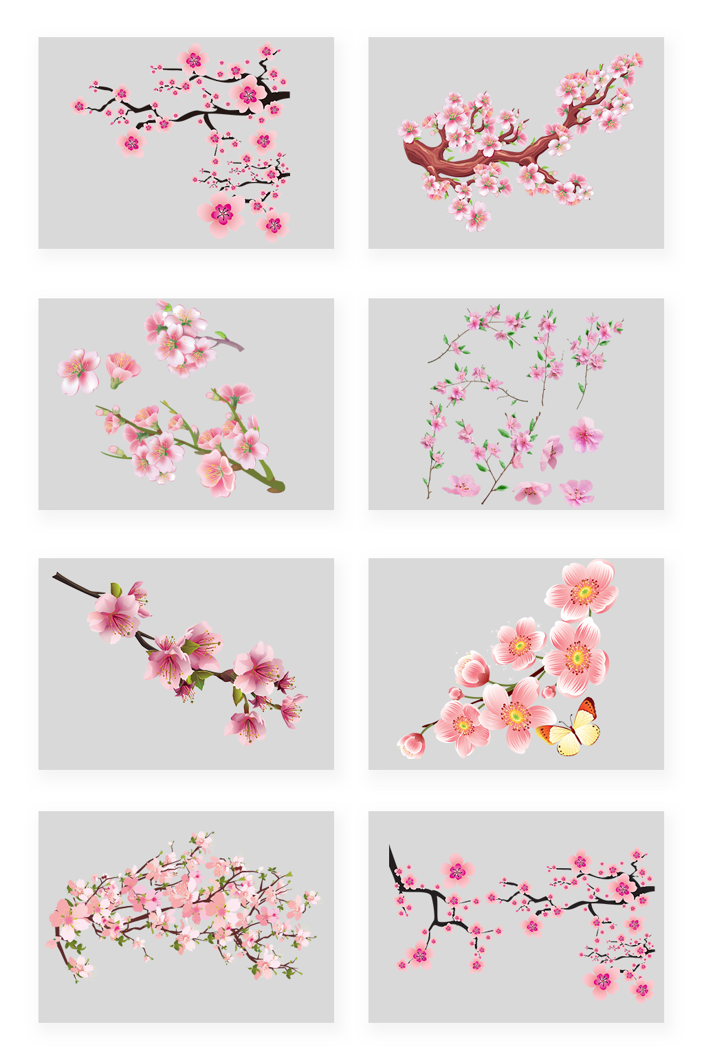春天桃花桃枝旅游冬天梅花枝高清免扣png素材下载-众图网