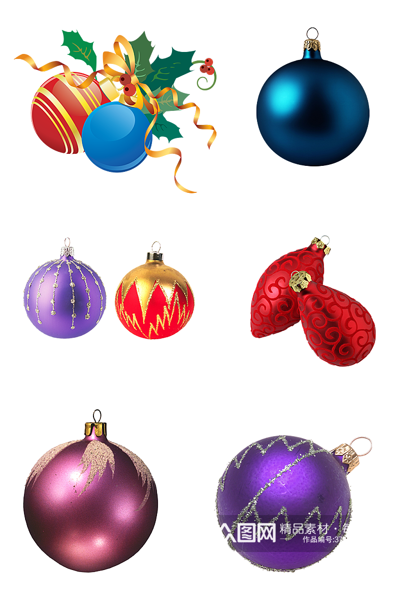 圣诞彩球png漂浮圆球小元素高清电商素材素材