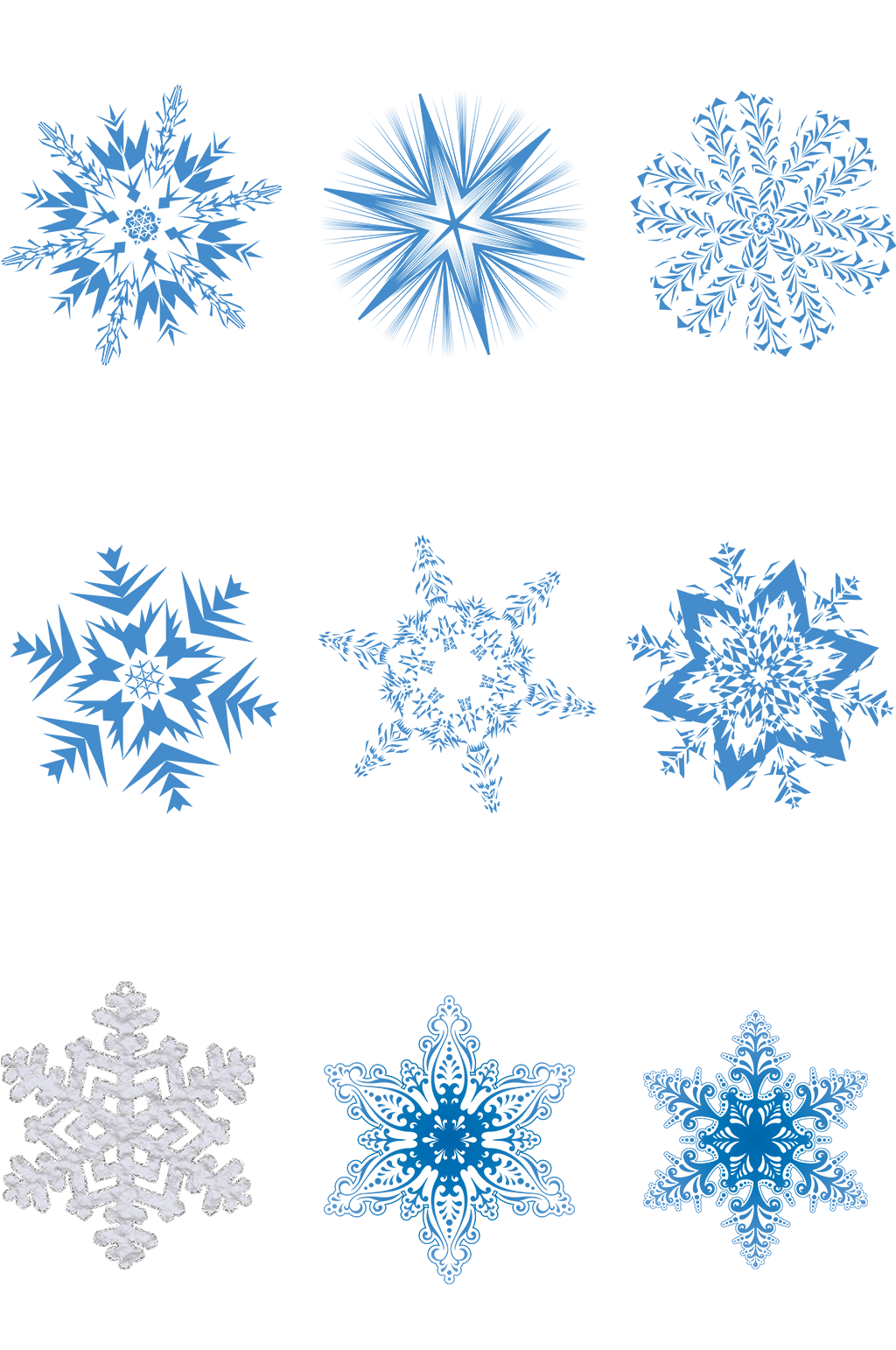 雪花窗花冬天剪纸下雪冬至免扣png元素素材