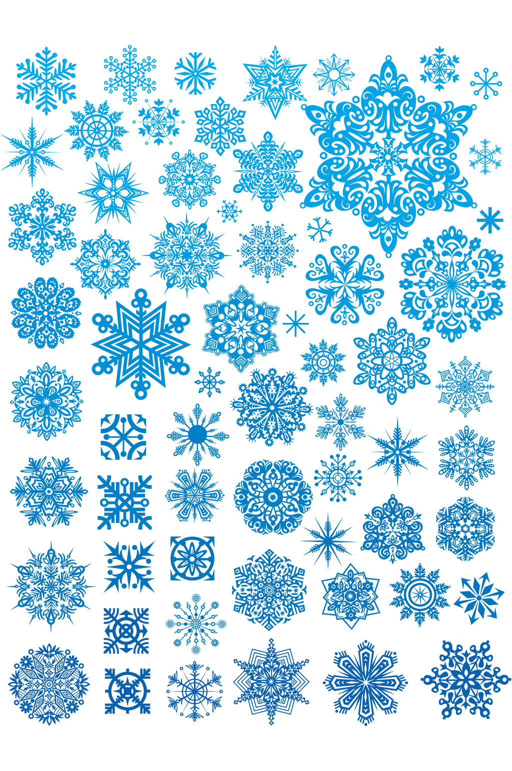窗花冬天雪花各种样式剪影免扣中国风元素素材