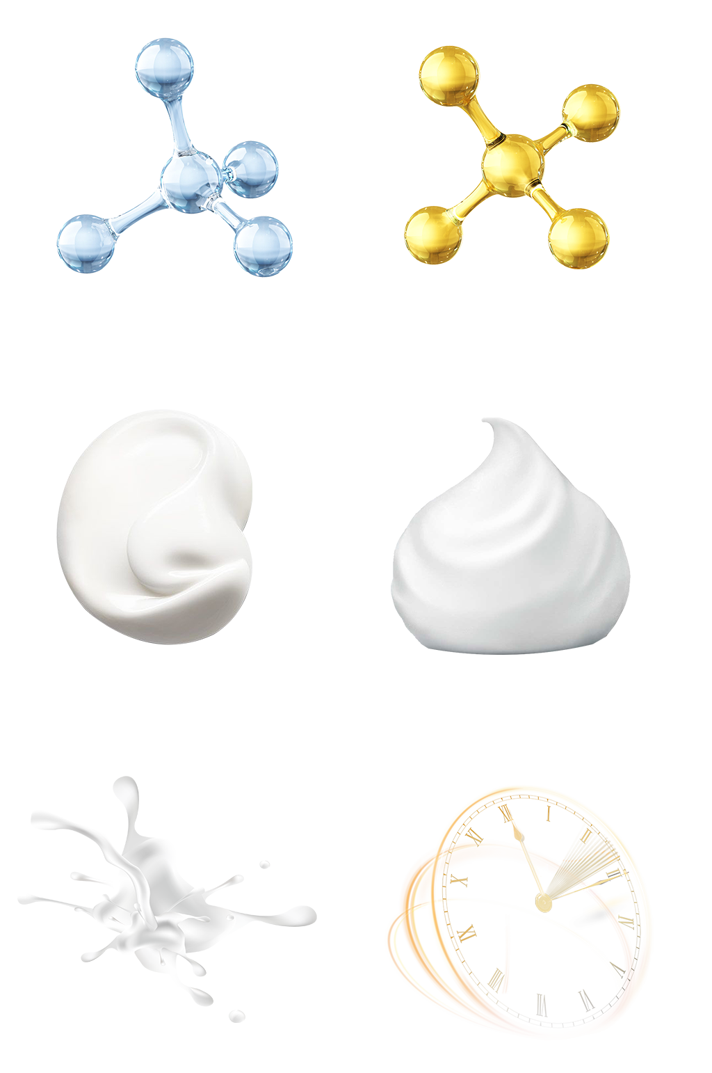 分子泡沫化妆品素材护肤喷溅成份免扣png素材