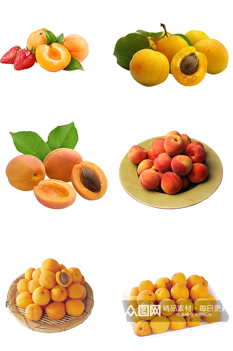 水果装盘摆放高清实拍桃子杏子png素材素材