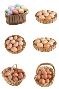 一篮子鸡蛋一堆家禽免扣png美食农产品