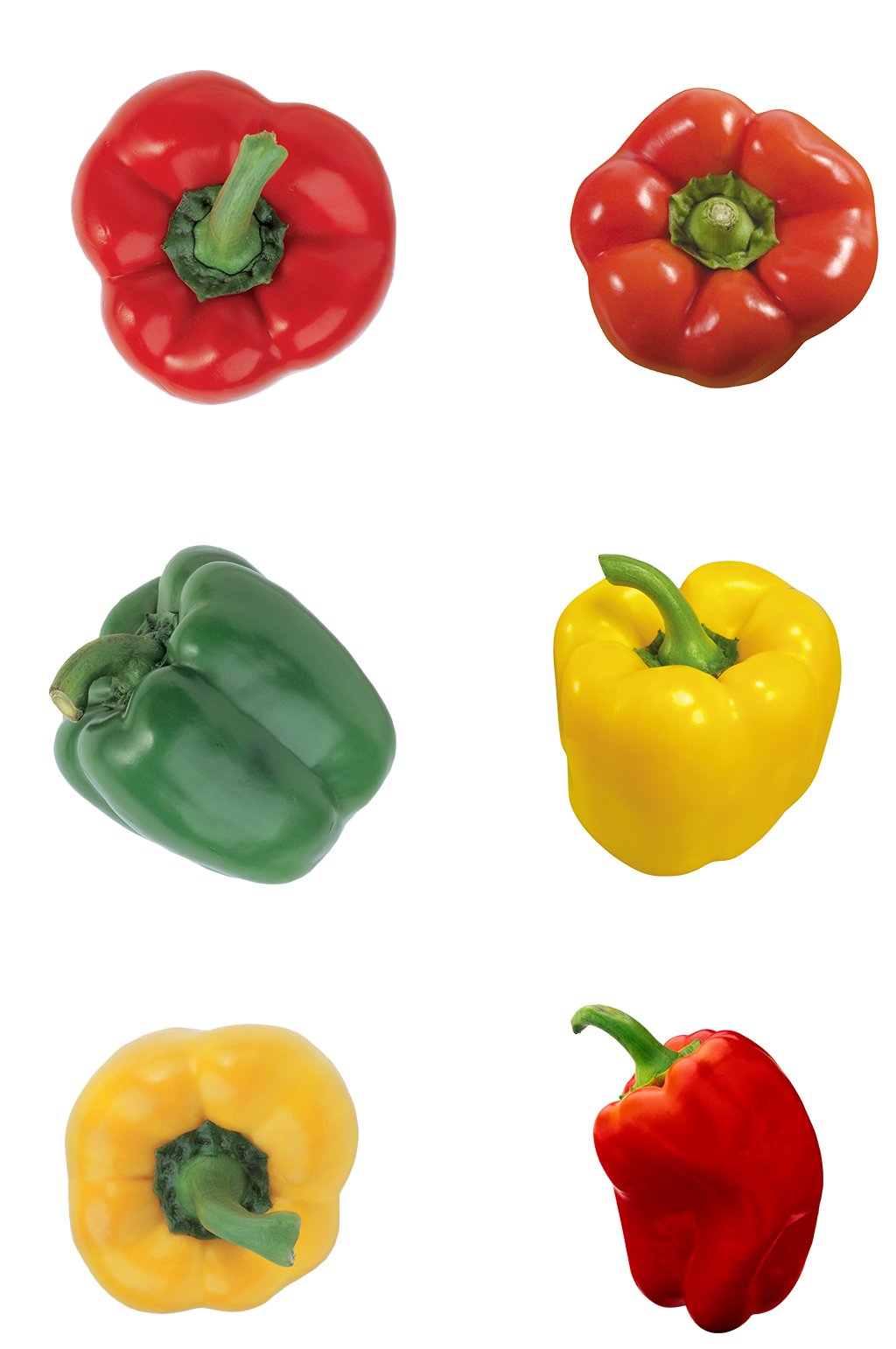 甜椒红青黄辣椒蔬菜免扣png素材配菜素材