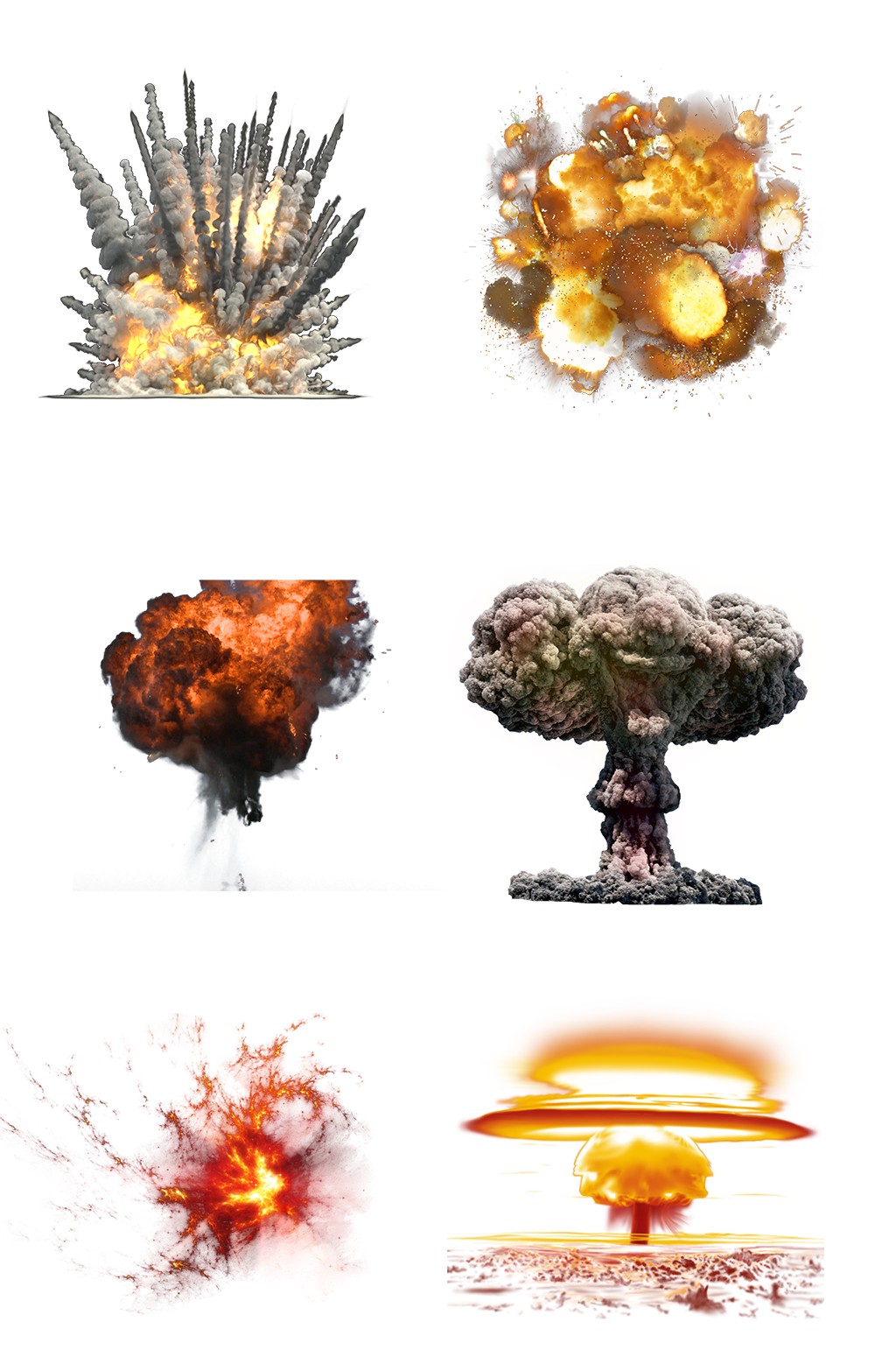 爆炸火花云雾弹雾消防火灾炮火免扣png素材