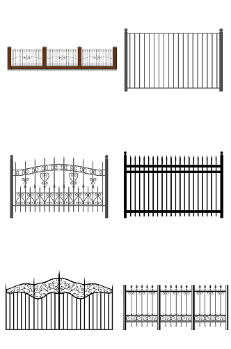木栏杆木围栏栅栏篱笆护栏石栏杆PNG素材