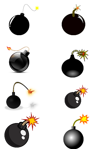 炸药爆炸免扣png素材地雷扁平风