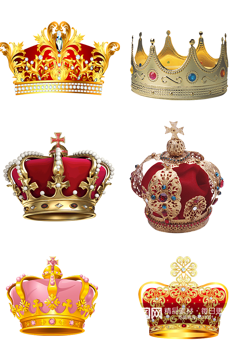 国王皇冠免扣冠军png素材金色金牌素材