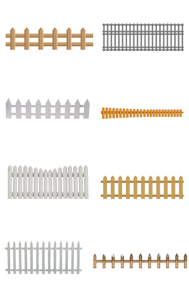 栏杆阑珊木栏篱笆围栏免扣png素材
