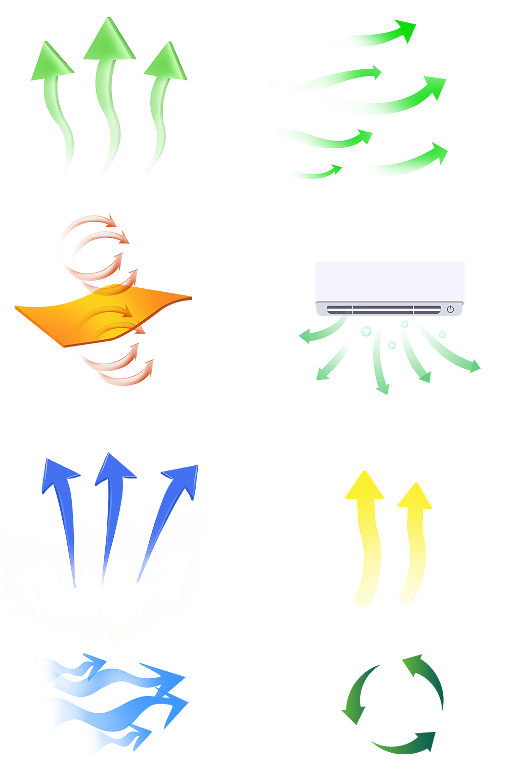 循环箭头空气对流气流上升免扣png素材素材