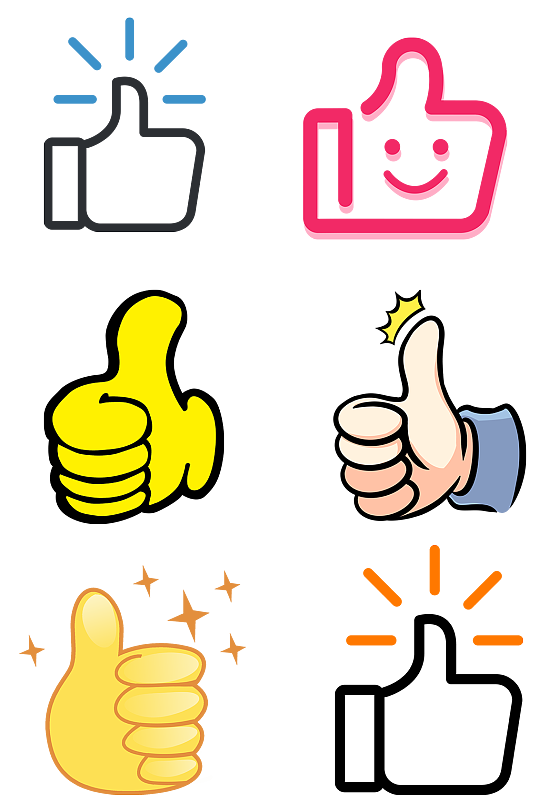 扁平风卡通竖大拇指点赞称赞鼓励免扣png