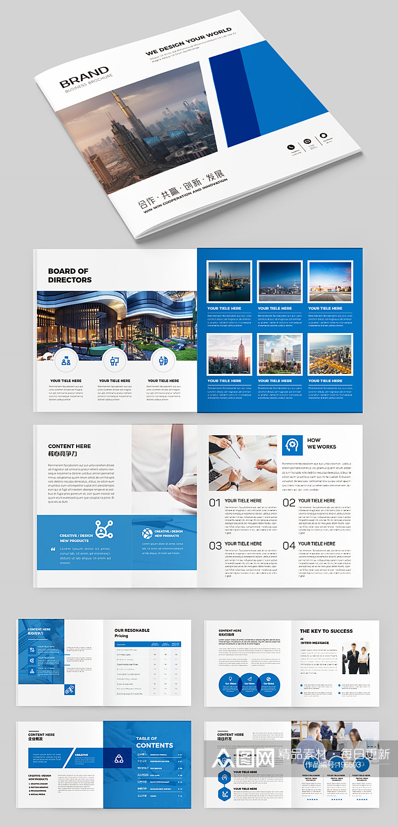 蓝色画册企业宣传册设计 企业宣传册欣赏素材