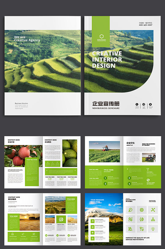 绿色农业宣传册设计模板