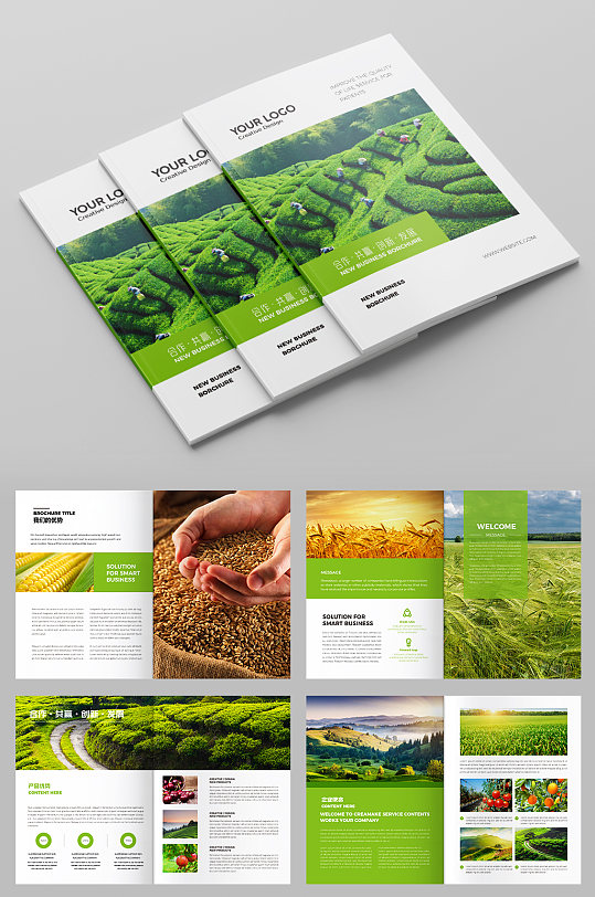封面绿色农业宣传册农产品画册设计模板绿色农业画册农产品画册立即