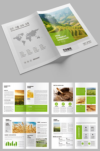 绿色农业宣传册设计模板
