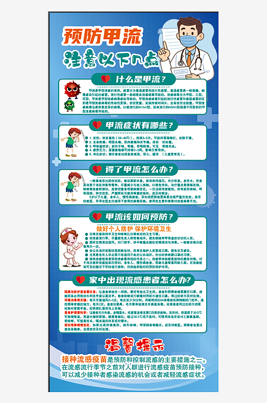 什么是甲流以及预防甲流展板-众图网