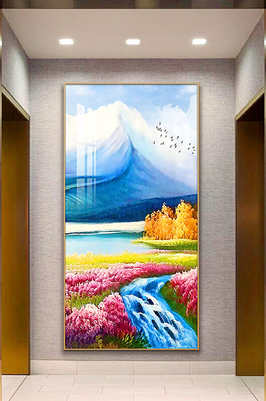 玄关装饰画现代简约欧式油画风景挂画