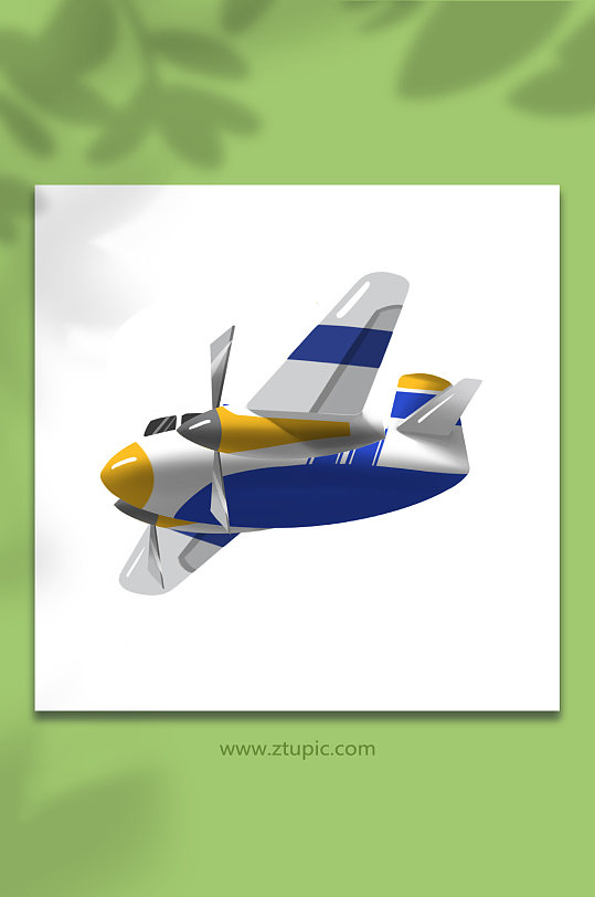 卡通可爱小型客机飞机交通工具元素插画