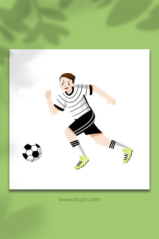卡通扁平德国队员世界杯足球运动员元素插画