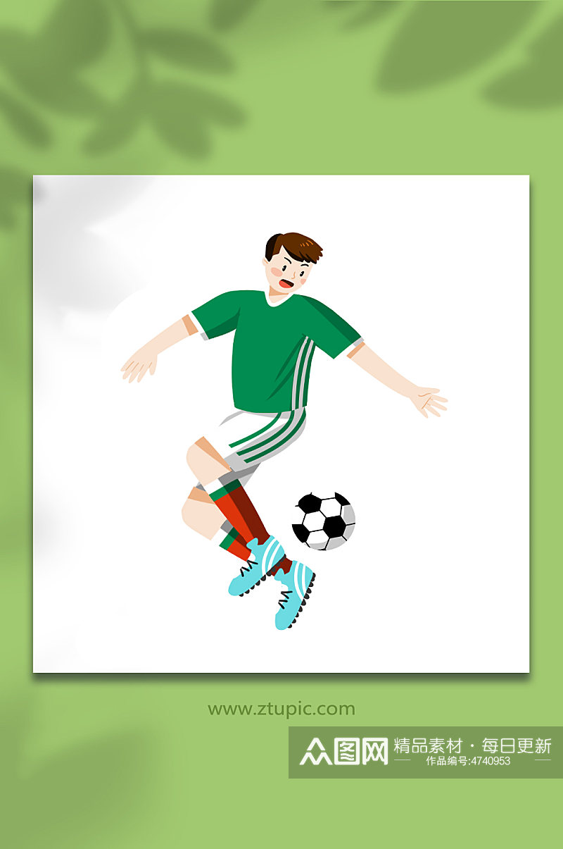 可爱墨西哥队员世界杯足球运动员元素插画素材