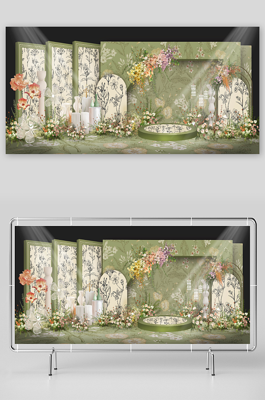 牛油果婚礼花卉素材背景婚礼迎宾效果图-众图网