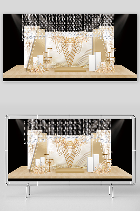 香槟金色合影背景-众图网