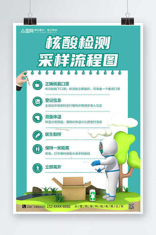 核酸检测流程图核酸检测采样防疫海报