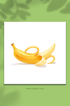 黄色香甜美味香蕉水果元素插画
