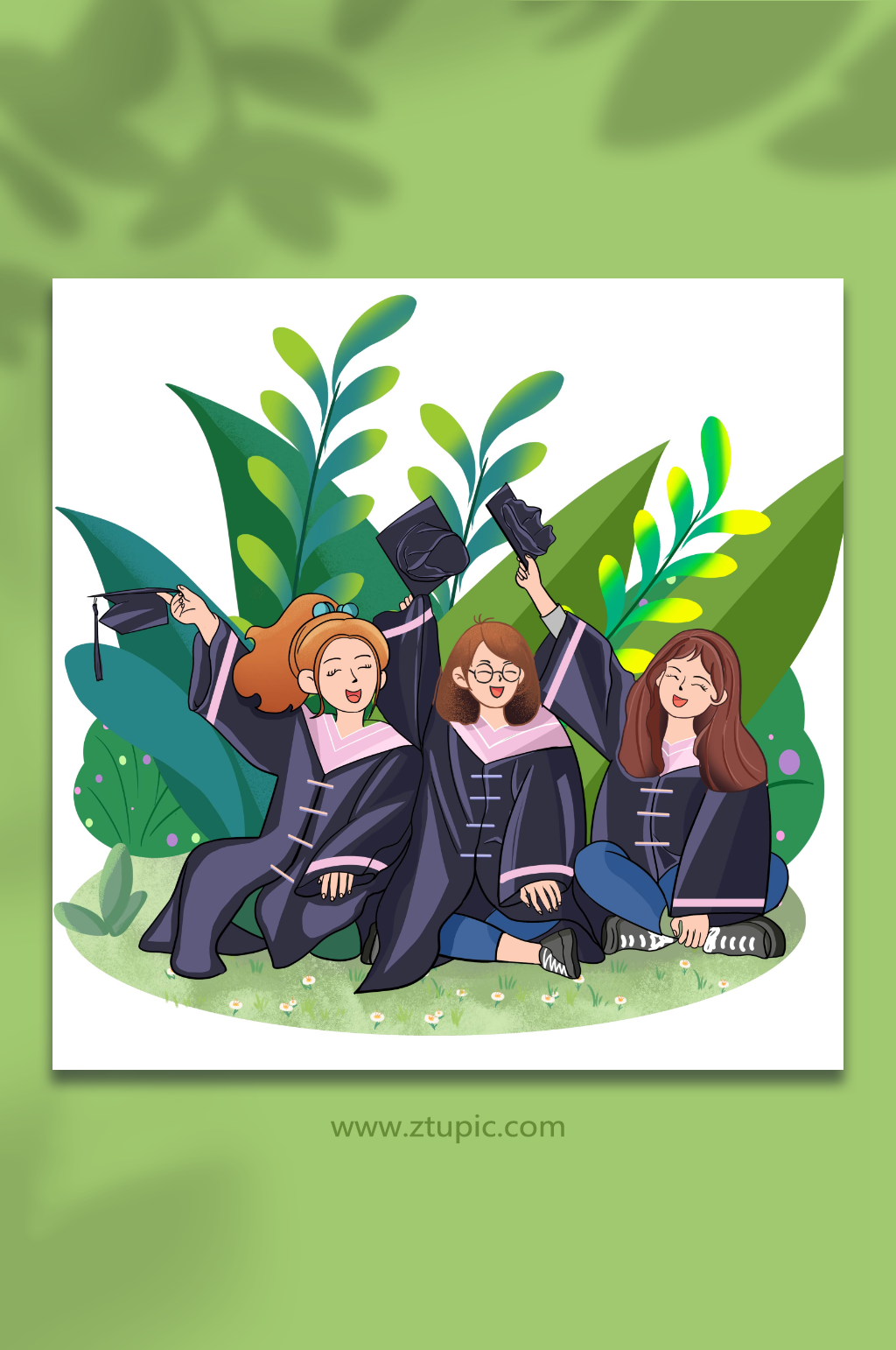 大学毕业季节毕业季人物插画素材