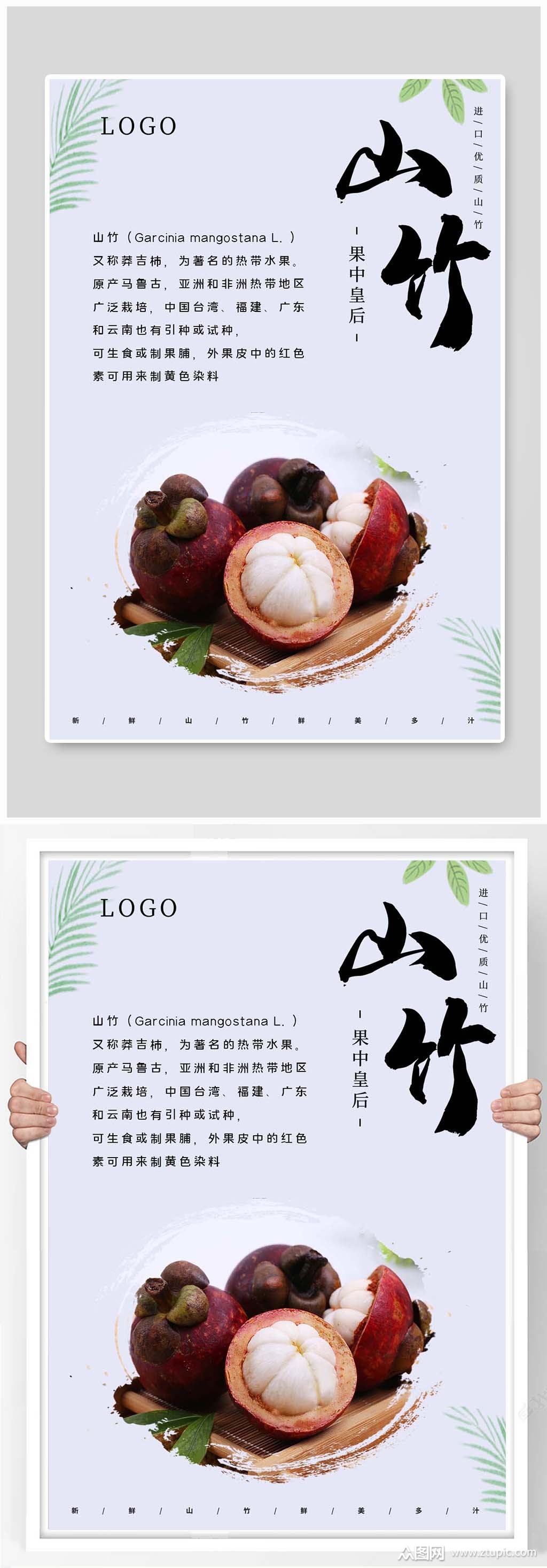 简约山竹水果海报排版模板下载-编号2665693-众图网