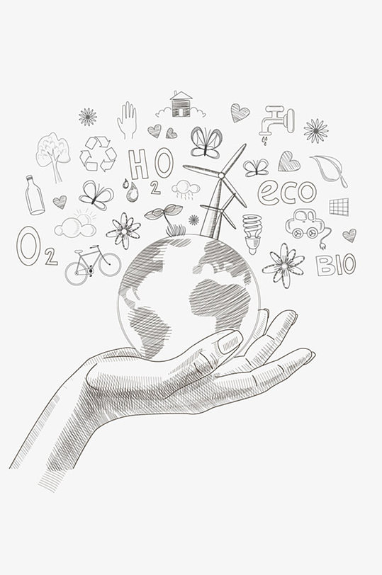 地球环保铅笔画地球环保铅笔画