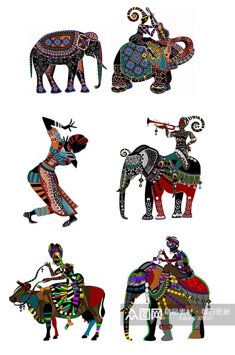 民族风情东南亚风情大象装饰画素材