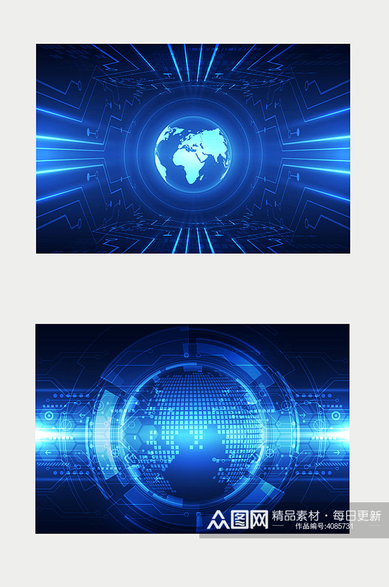 科技地球蓝色背景元素数字信息未来素材