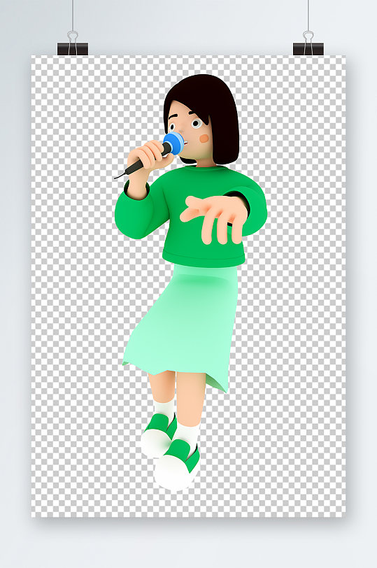 歌手唱歌五四青年人物C4D3D模型-众图网