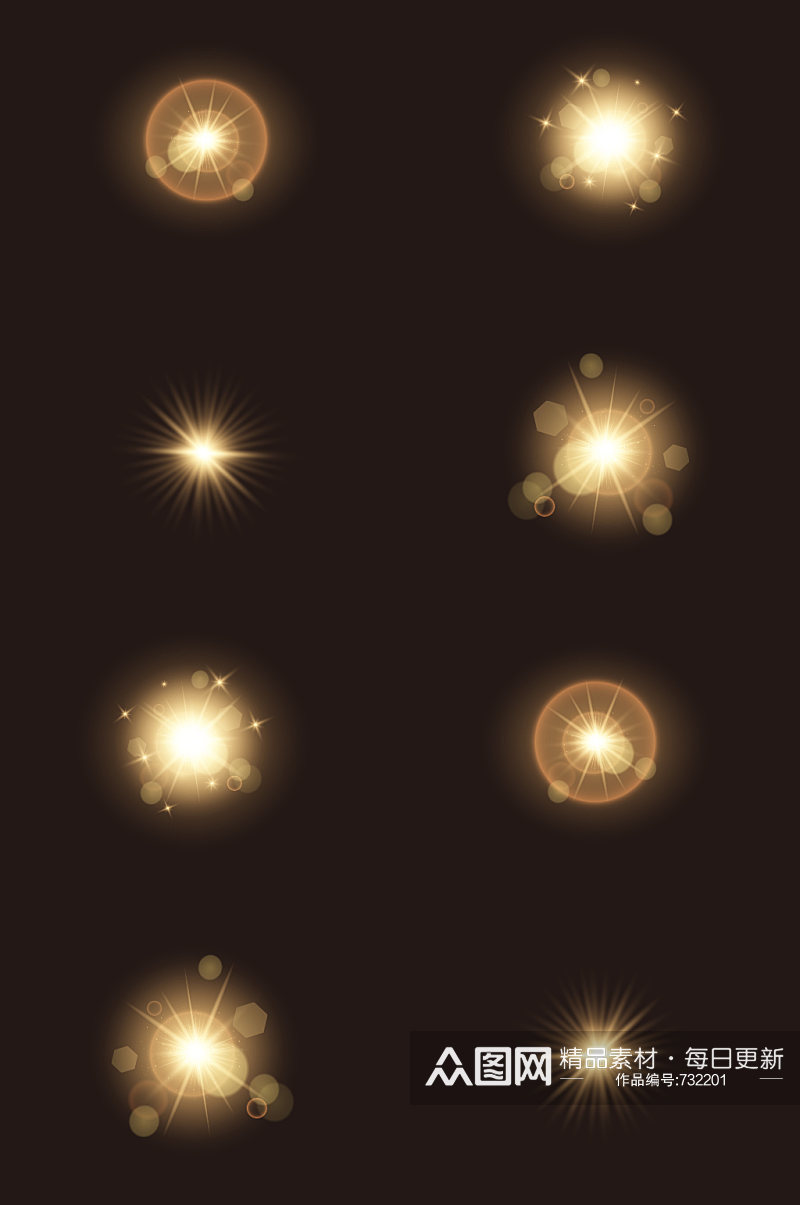 宇宙星光光芒光效AI矢量元素素材