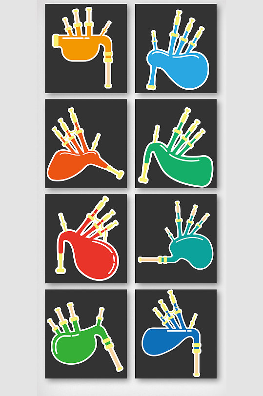 卡通风笛图案元素