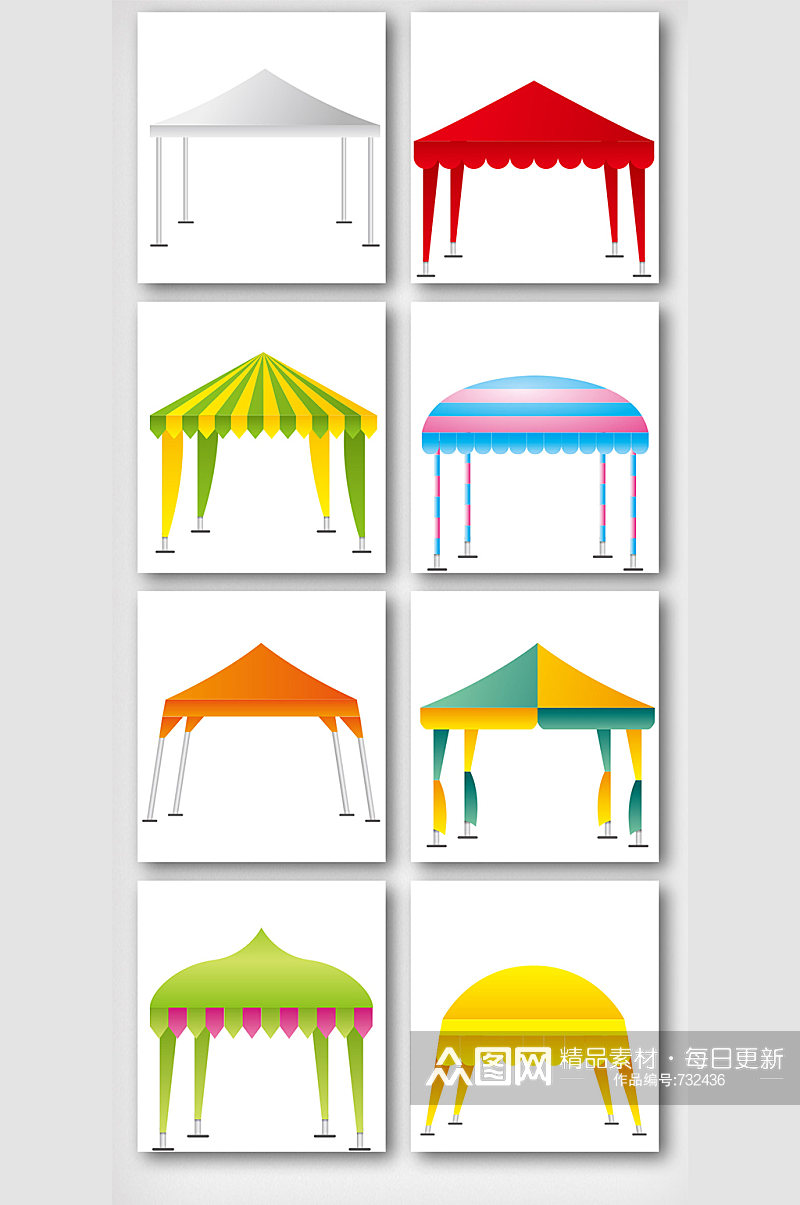 卡通户外太阳伞图案元素素材