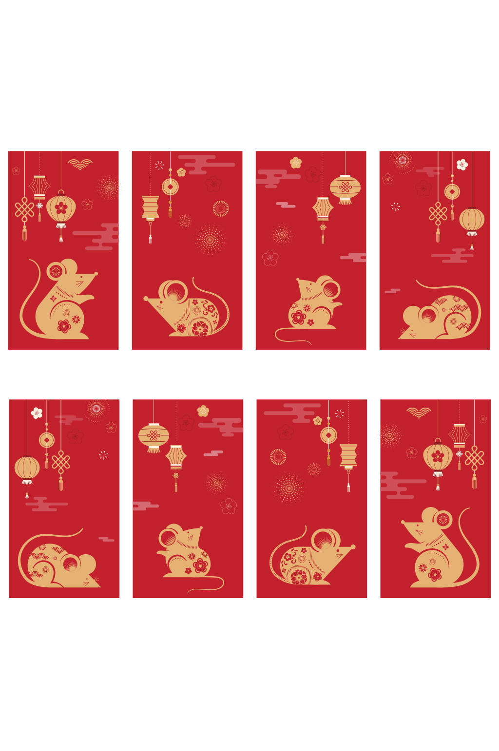 时尚鼠年中国新年元素素材