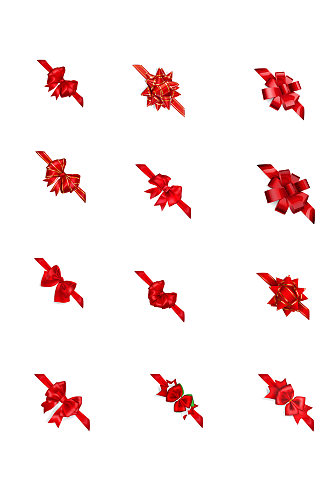 红色蝴蝶结装饰素材设计