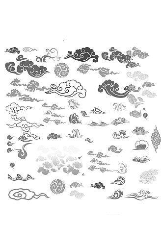 中国风祥云装饰图案元素祥云矢量图