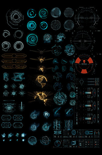 科幻电影元素psd电影科技元素