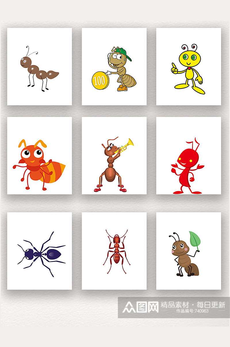 蚂蚁装饰元素图案蚂蚁素材
