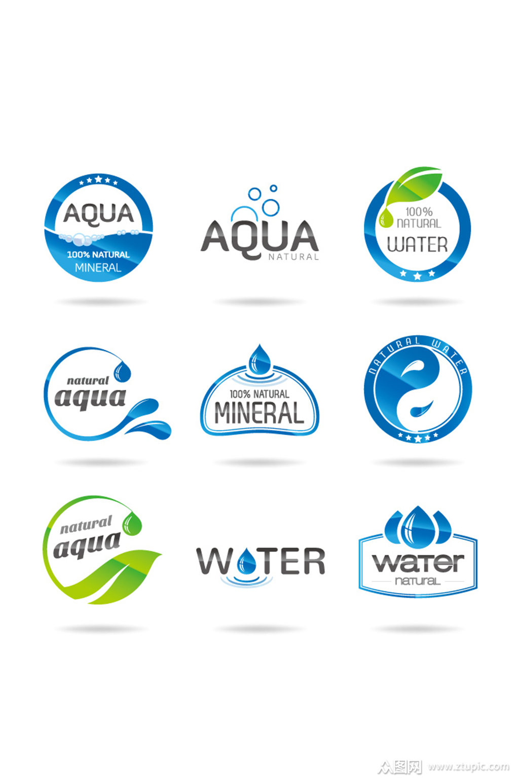 水元素标志设计矢量素材标志模板下载-编号741220-众图网