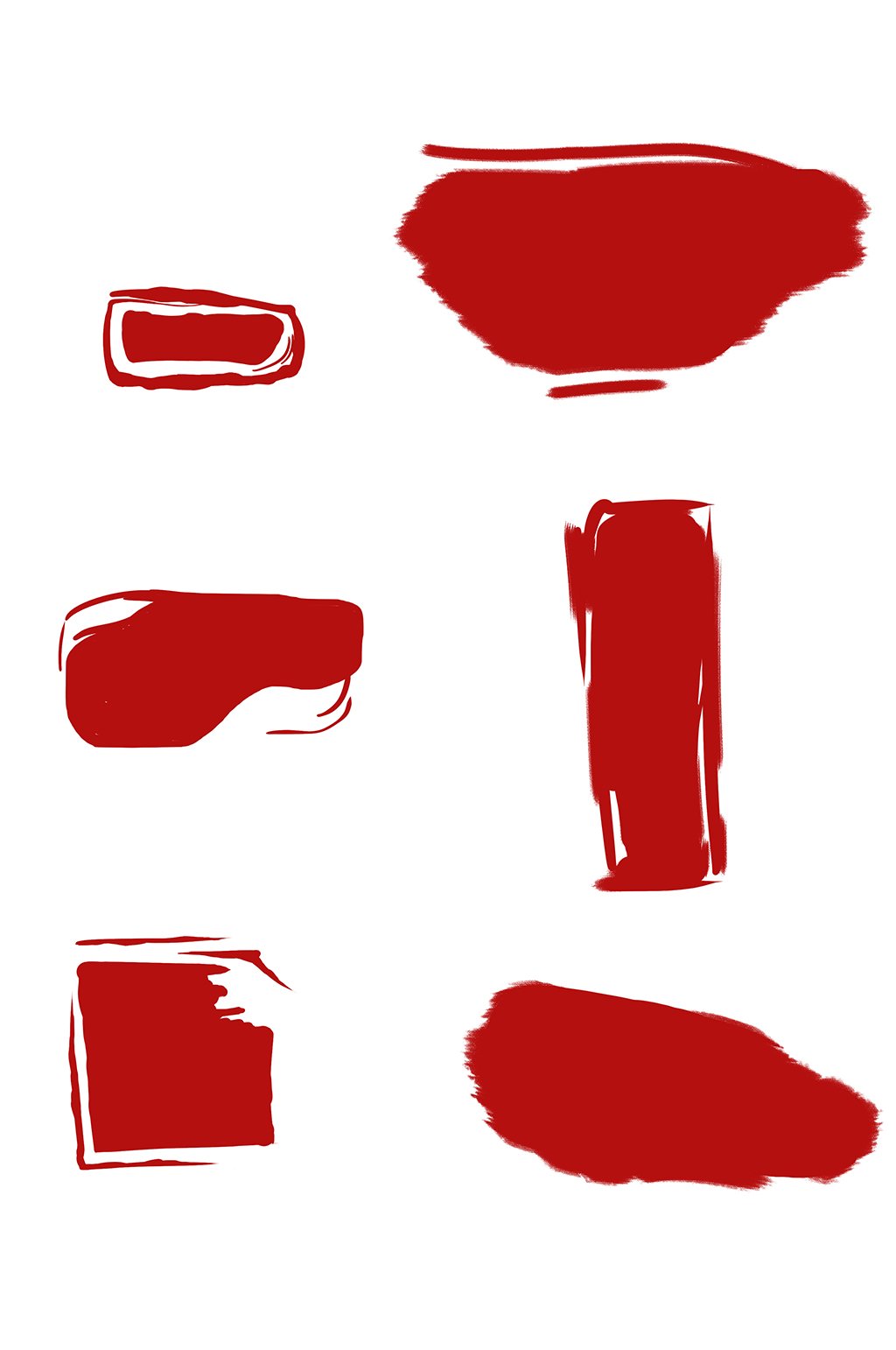 手绘红色印泥插画元素素材