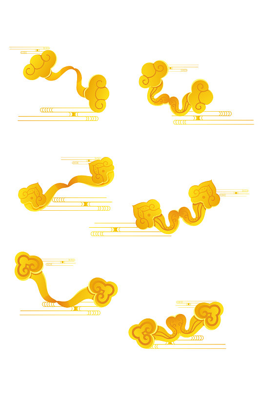 新年矢量卡通风格金如意