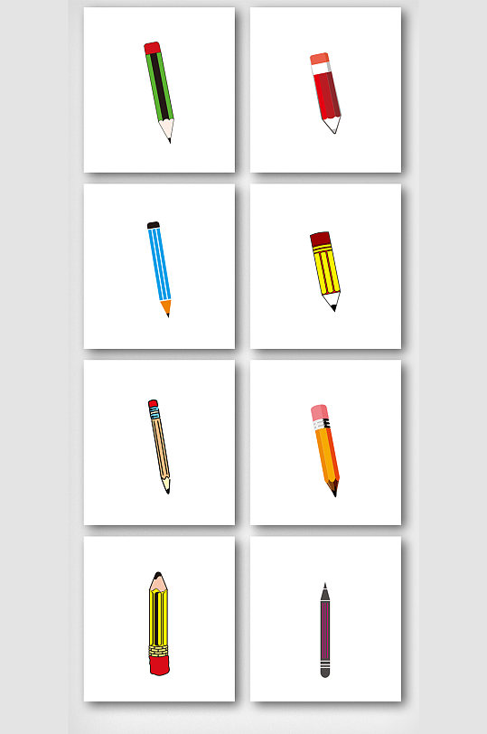 时尚卡通铅笔元素-众图网