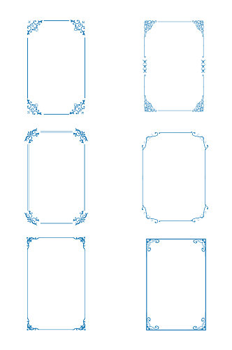 适量AI蓝色线条边框装饰图案