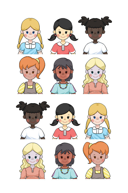 各国小朋友玩具朋友城堡立即下载彩色积木孩子清新卡通人物矢量素材