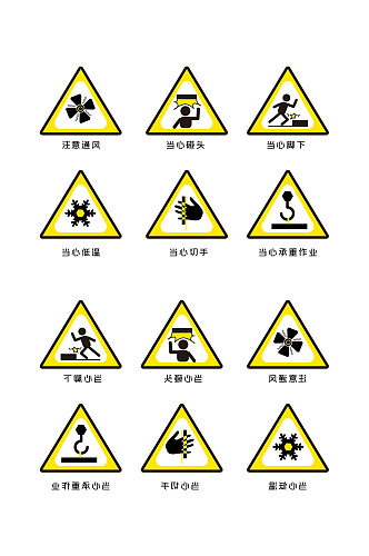 警示标志当心低温标志