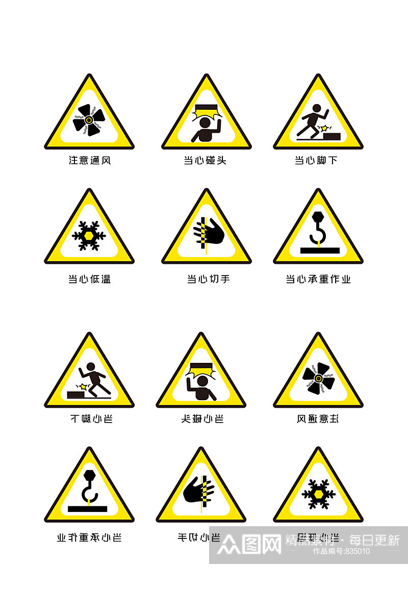 警示标志当心低温标志素材